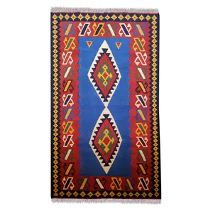 گلیم دستباف سه متری طرح لوزی مدل AA75