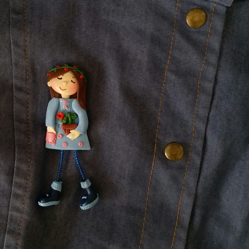 سنجاق سینه زنانه مدل گل کاکتوس کد SS103