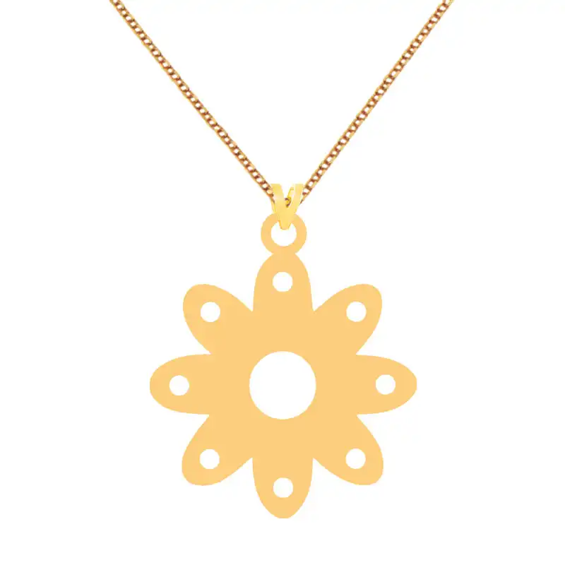 گردنبند طلا 18 عیار زنانه کرابو مدل گل Kr72778