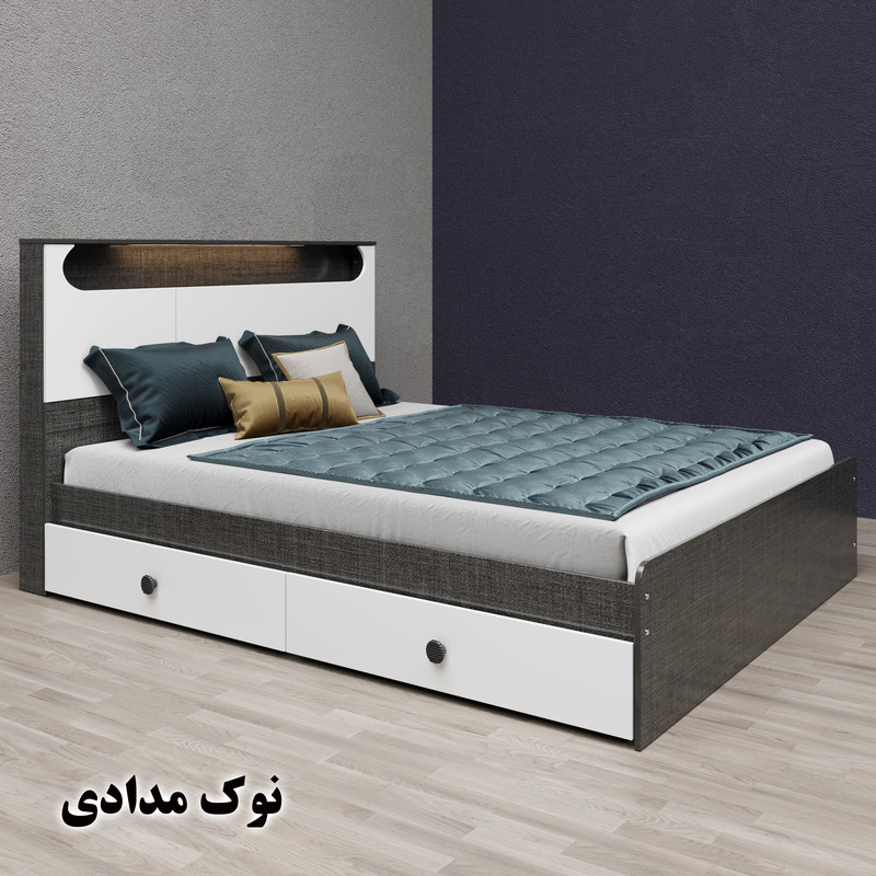 تخت خواب دو نفره وینه چوب مدل آرتا سایز 160x200 سانتی متر