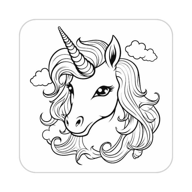 زیر لیوانی کاکتی طرح اسب تک شاخ و یونیکورن مدل mp32837