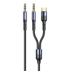 کابل تبدیل USB-C / AUX به AUX یوسمز مدل us-sj555 طول 1.2 متر