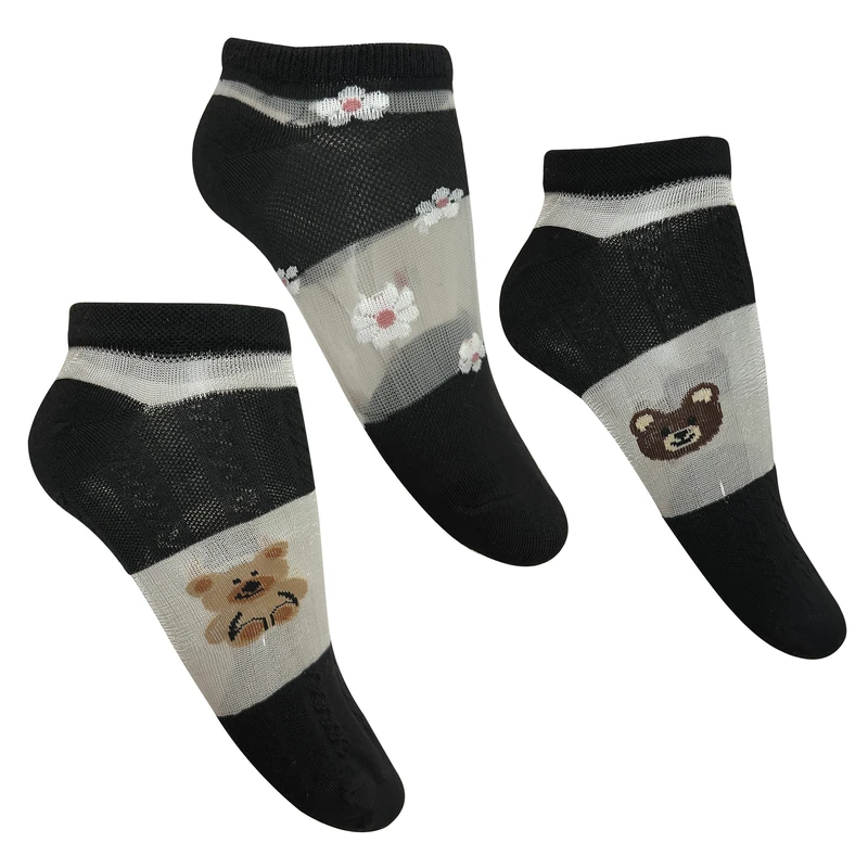 جوراب زنانه تن پوش هنگامه مدل شیشه ای بسته 3 عددی