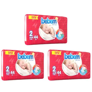 پوشک بچه ببم مدل َA14 سایز 2 کد 02 سه بسته 44 عددی