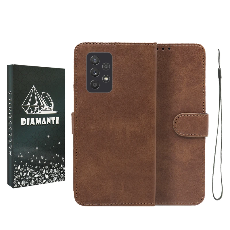 کیف کلاسوری دیامانته مدل Bandaviz Bk مناسب برای گوشی موبایل سامسونگ Galaxy A72 4G / 5G به همراه بند آویز