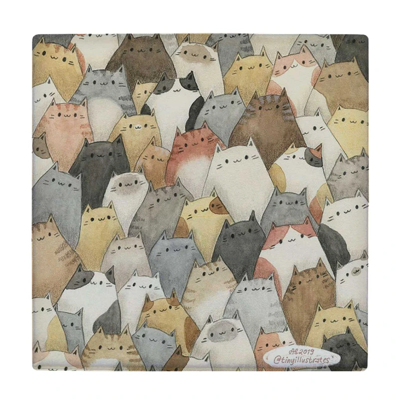 زیر لیوانی  طرح نقاشی گربه ها کد    6096740_5239