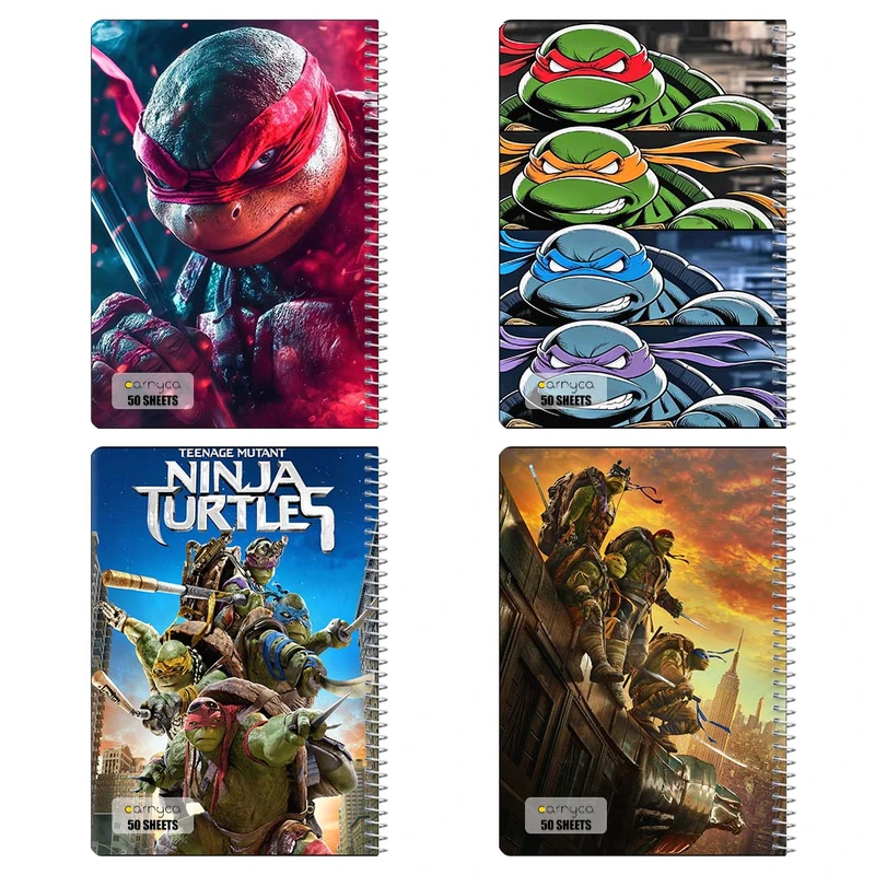 دفتر نقاشي 50 برگ کارنيکا طرح Teenage Mutant Ninja Turtles کد 48181 مجموعه 4 عددی