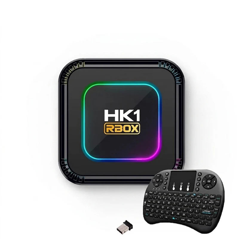 اندروید باکس اچ‌کی1 مدل k8 4/32gb به همراه کیبورد بیسیم