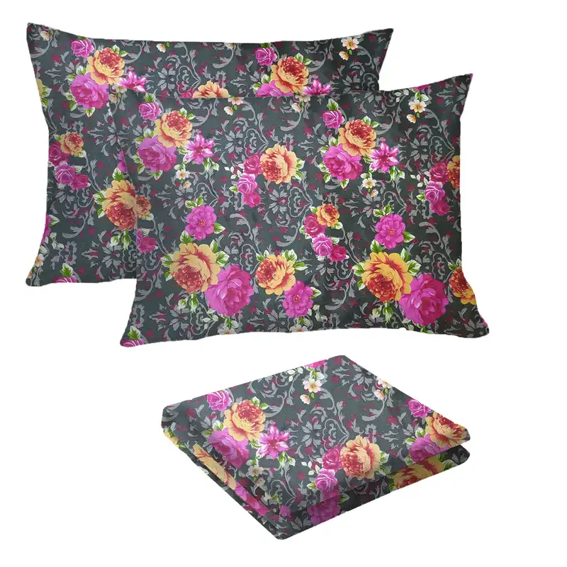 سرویس ملحفه سندس مدل سیگل کد F903 دونفره 3 تکه