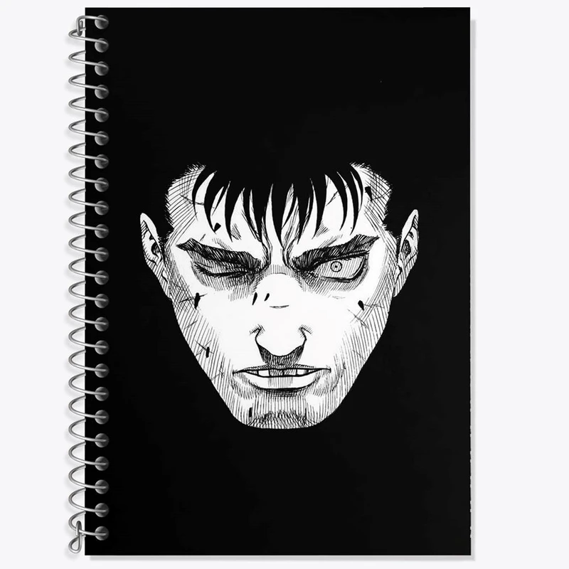 دفتر زبان 50 برگ خندالو مدل دو خط طرح گاتس انیمه برزرک Berserk کد 12880