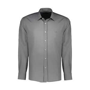 پیراهن آستین بلند مردانه پاتن جامه مدل کلاسیک 102721010318303 رنگ طوسی