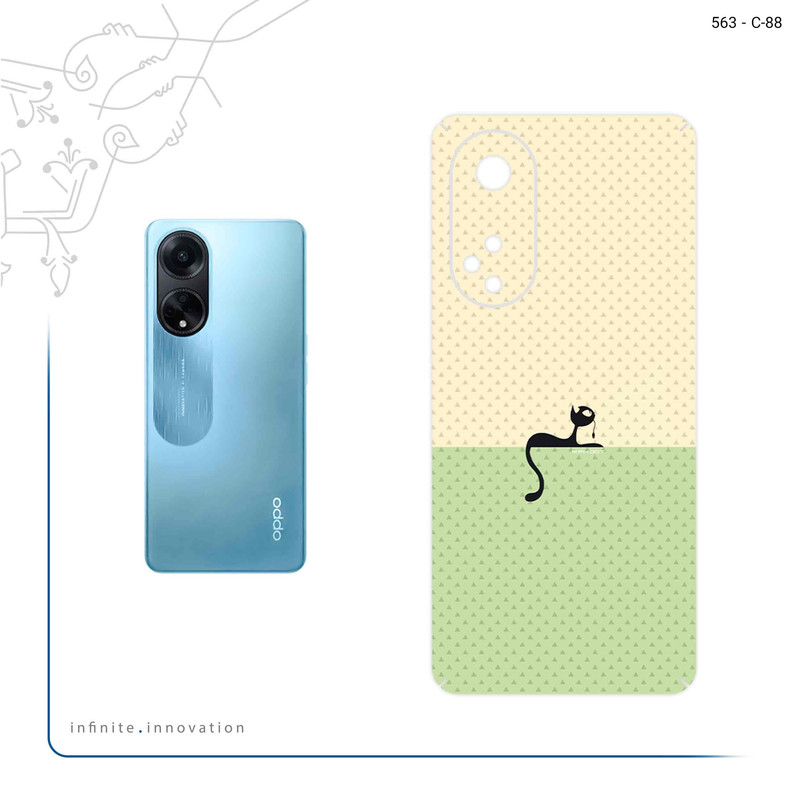 برچسب پوششی ماهوت مدل Minimal Internet Cat Icon مناسب برای گوشی موبایل اپو A98