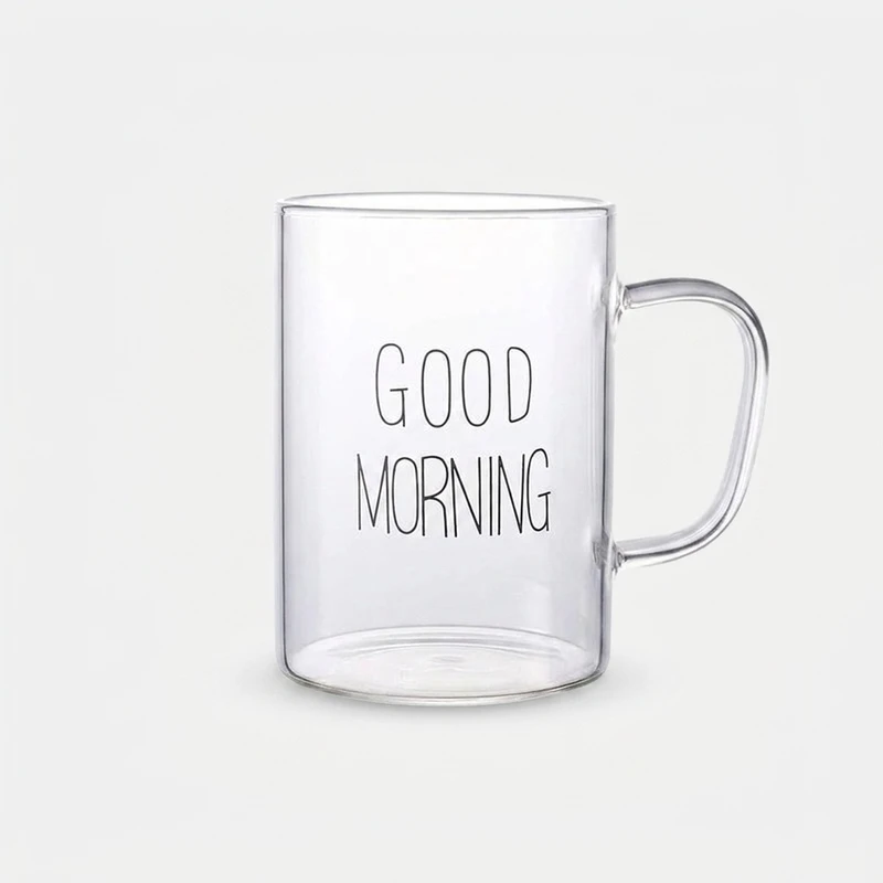 ماگ مدل شیشه ای طرح good morning