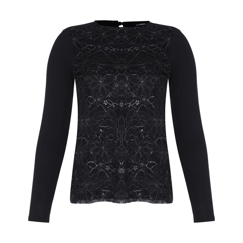بلوز زنانه ال سی وایکیکی مدل 8S2766Z8-CVL-NEWBLACK