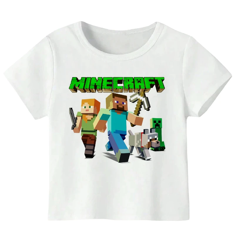 تی شرت آستین کوتاه دخترانه مدل ماینکرفت کد WS60