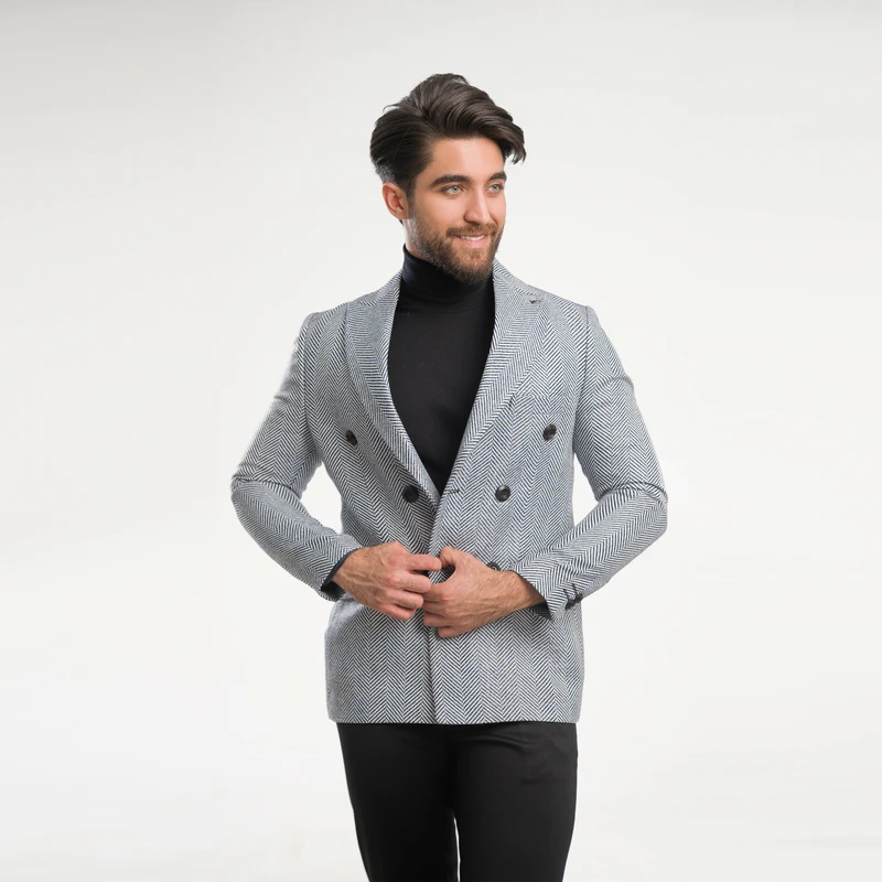 عکس شماره 2 : کت مردانه مدل جناقی دبل برس 3-3