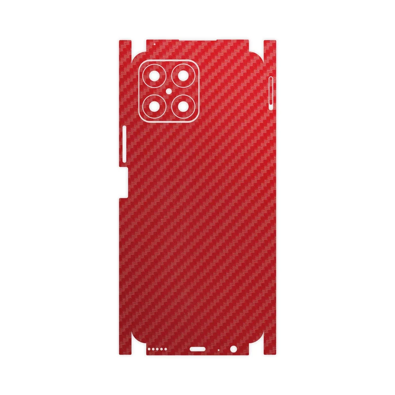 برچسب پوششی ماهوت مدل Red-Fiber-FullSkin مناسب برای گوشی موبایل آنر X8