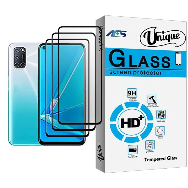 محافظ صفحه نمایش ای اف اس مدل Unique Glass MIX003 مناسب برای گوشی موبایل اوپو A92 بسته سه عددی