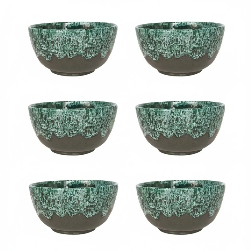 کاسه سفالی مدل شره ای ترشی خوری مجموعه 6 عددی 