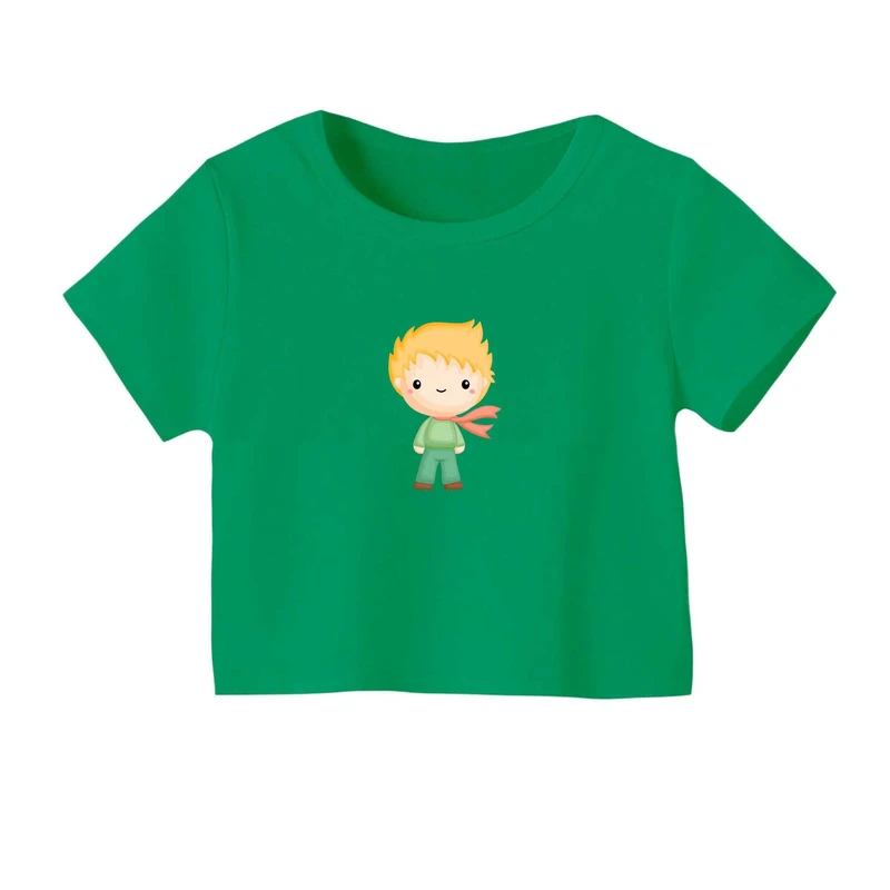 کراپ‌ تی‌شرت آستین کوتاه زنانه مدل شازده کوچولو کد۲