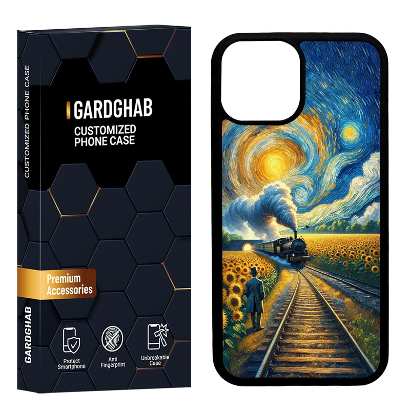 کاور گارد قاب مدل دورژله ای پشت گلس هنری مناسب برای گوشی موبایل اپل iPhone 13 Mini