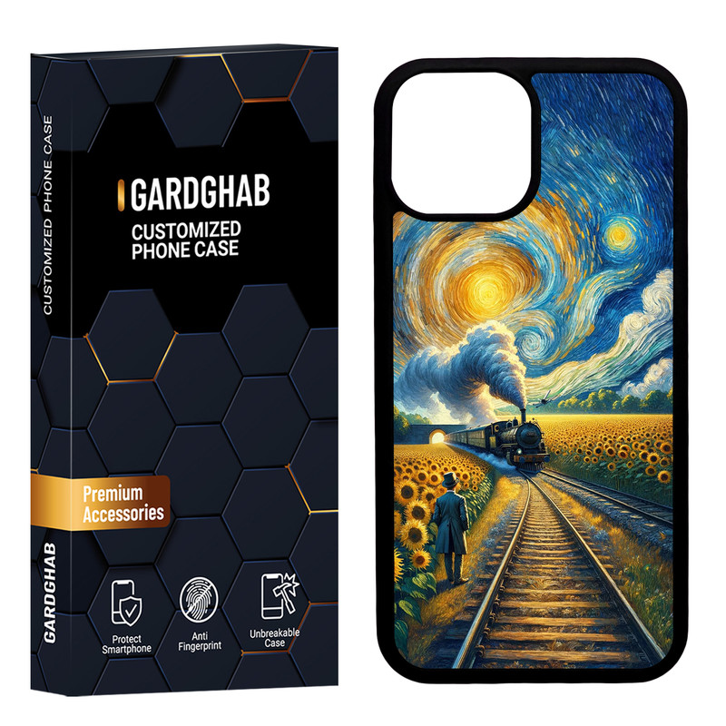 کاور گارد قاب مدل دورژله ای پشت گلس هنری مناسب برای گوشی موبایل اپل iPhone 13 Mini