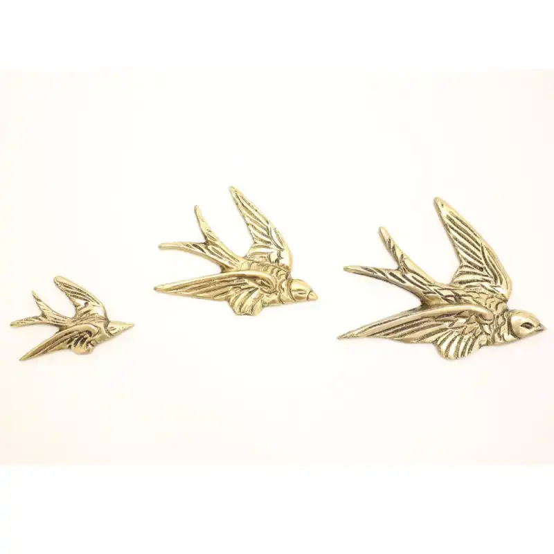 مجسمه برنزی طرح پرستو مدل دیواری  کد 9980 بسته 3 عددی