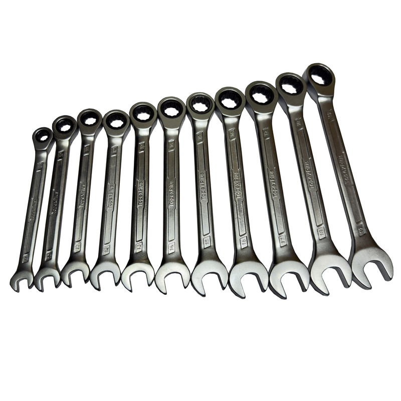 آچار یکسر تخت یکسر جغجغه ای تاپکس مدل SMT-8-19MM-CHROM VANADIOM مجموعه 11 عددی آچار یکسر تخت یکسر جغجغه ای تاپکس مدل SMT-8-19MM-CHROM VANADIOM مجموعه 11 عددی