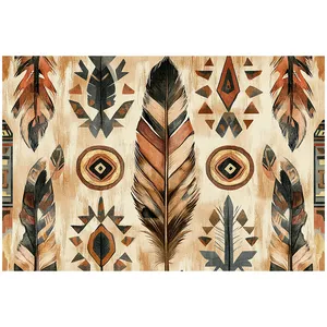 فرش پارچه‌ای مدل فرشینه طرح پر فانتزی کد AR3059504