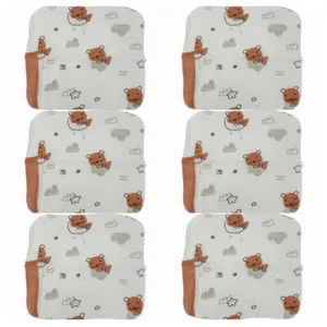 دستمال دست و صورت نوزاد بی بی بی مدل تدی سایز مجموعه 6 عددی