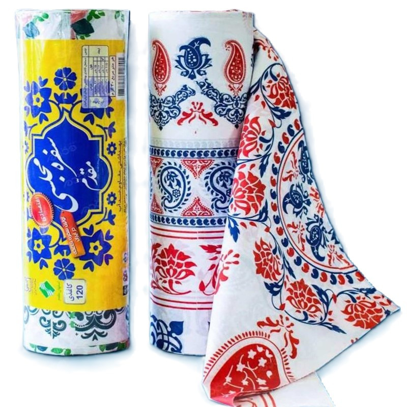 سفره یکبار مصرف مقدم مدل کاغذی رول 10 متری