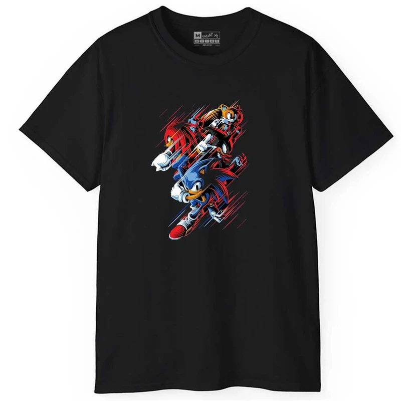 تی شرت آستین کوتاه مردانه پاد آفرین مدل اسپرت طرح سونیک کد 0853