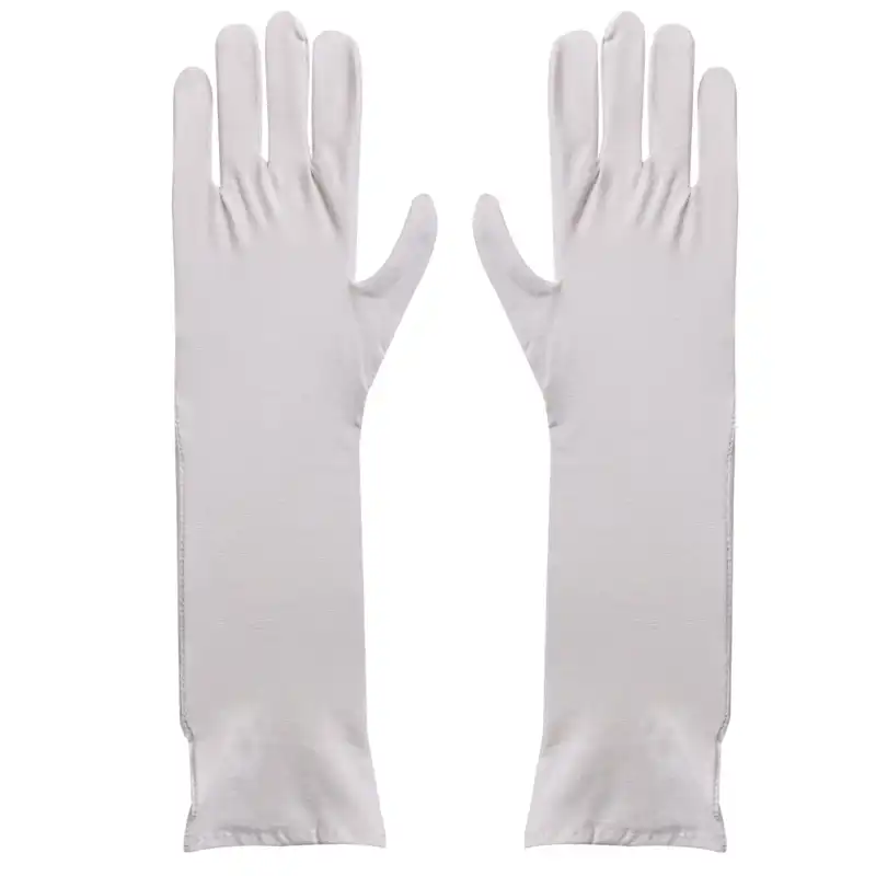 دستکش زنانه مدل بلند تا آرنج رنگ سفید