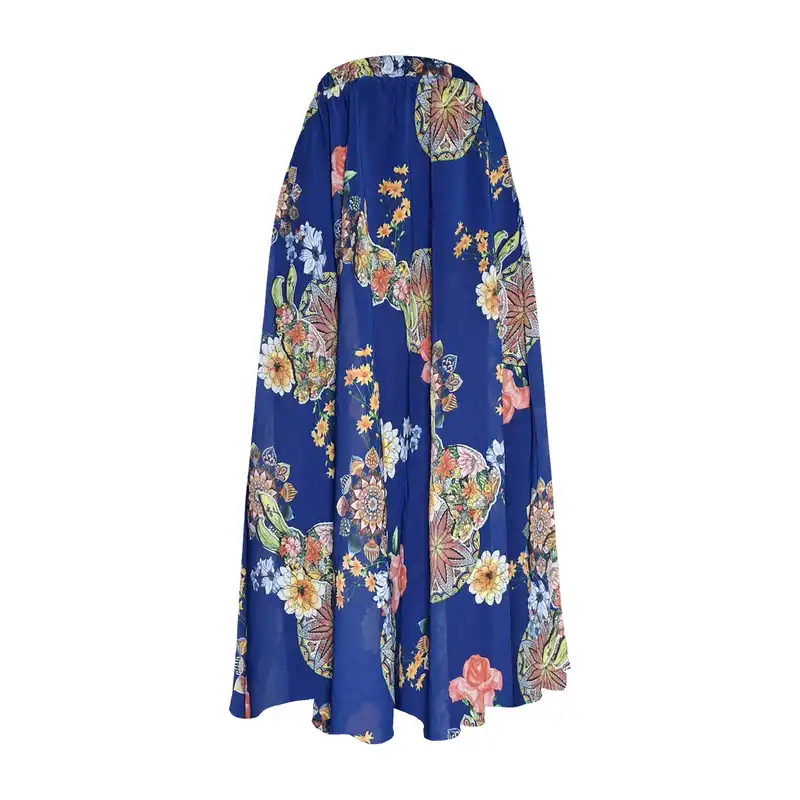 دامن کلوش زنانه مدل H21 رنگ آبی