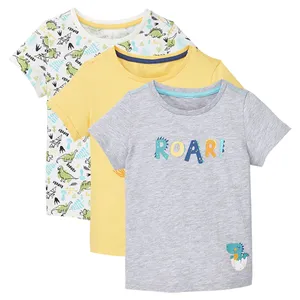 تی شرت آستین کوتاه پسرانه ایمپی دیمپی مدل دایناسور مجموعه سه عددی