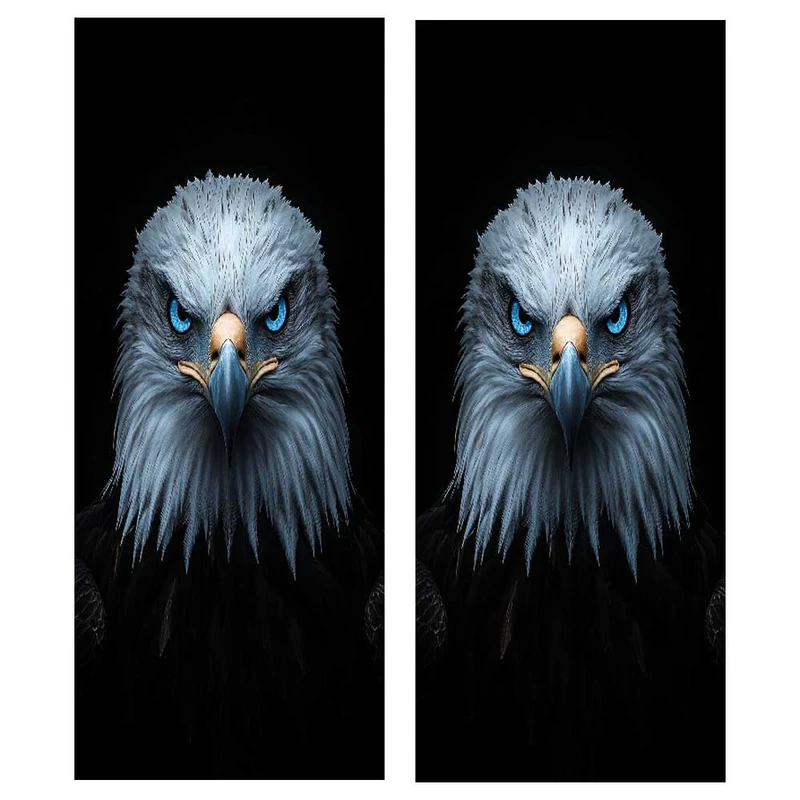 برچسب ستون خودرو طرح عقاب آبی کد BS067 بسته دو عددی