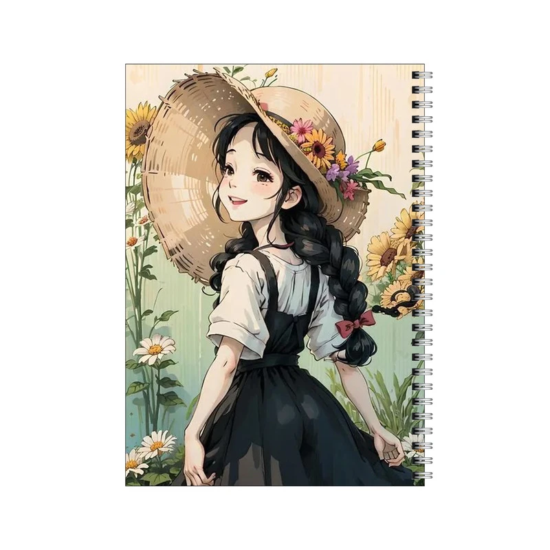 دفتر مشق 80 برگ بامبیلیپ طرح دختر در میان گل ها کد 5726760