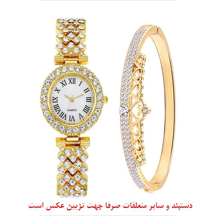 ساعت مچی عقربه ای زنانه مدل فول نگین کد diamond11 -  - 7