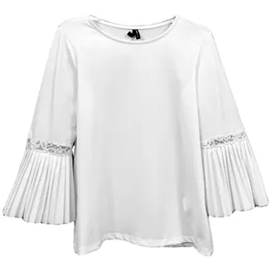 بلوز آستین سه ربع زنانه دفکتو مدل پلیسه کد defb18