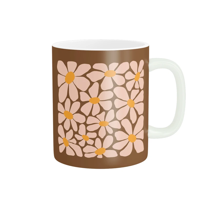 ماگ پاد آفرین طرح فانتزی مدل گلدار کد 19