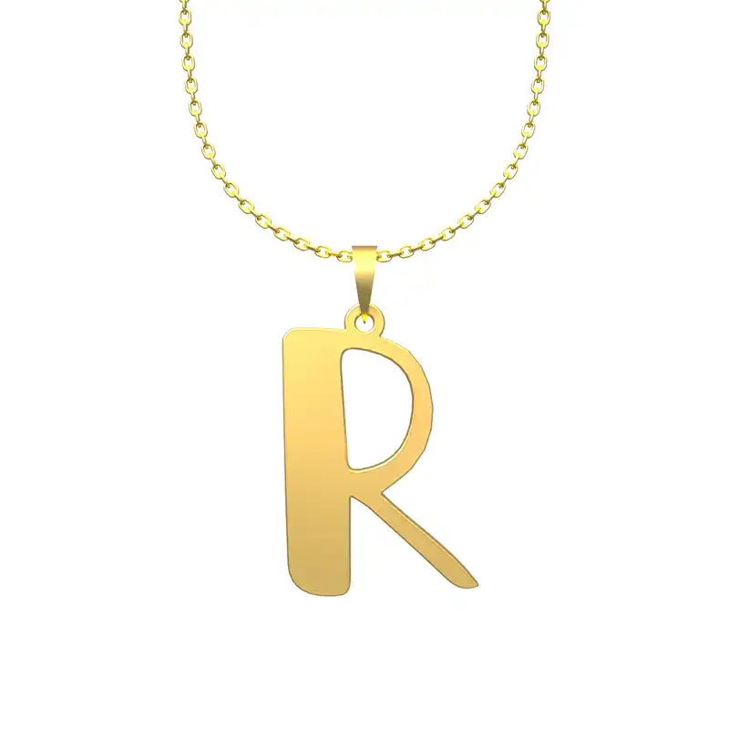 گردنبند طلا 18 عیار زنانه مدوپد مدل حرف R کد H3-1-1124