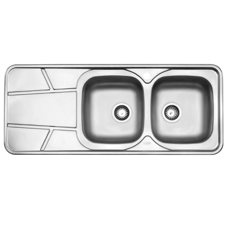 سینک ظرفشویی استیل توکار دو لگنه استیل البرز مدل 222