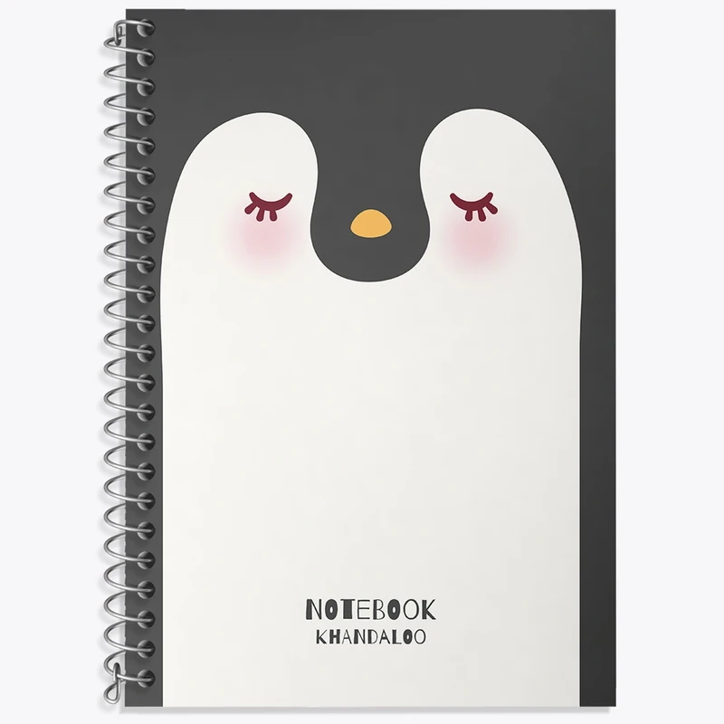 دفتر زبان 50 برگ خندالو مدل دو خط طرح پنگوئن کیوت کد N1561