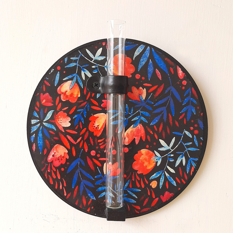 گلدان دیواری مدل شیشه آزمایش طرح بهار مجموعه 4 عددی