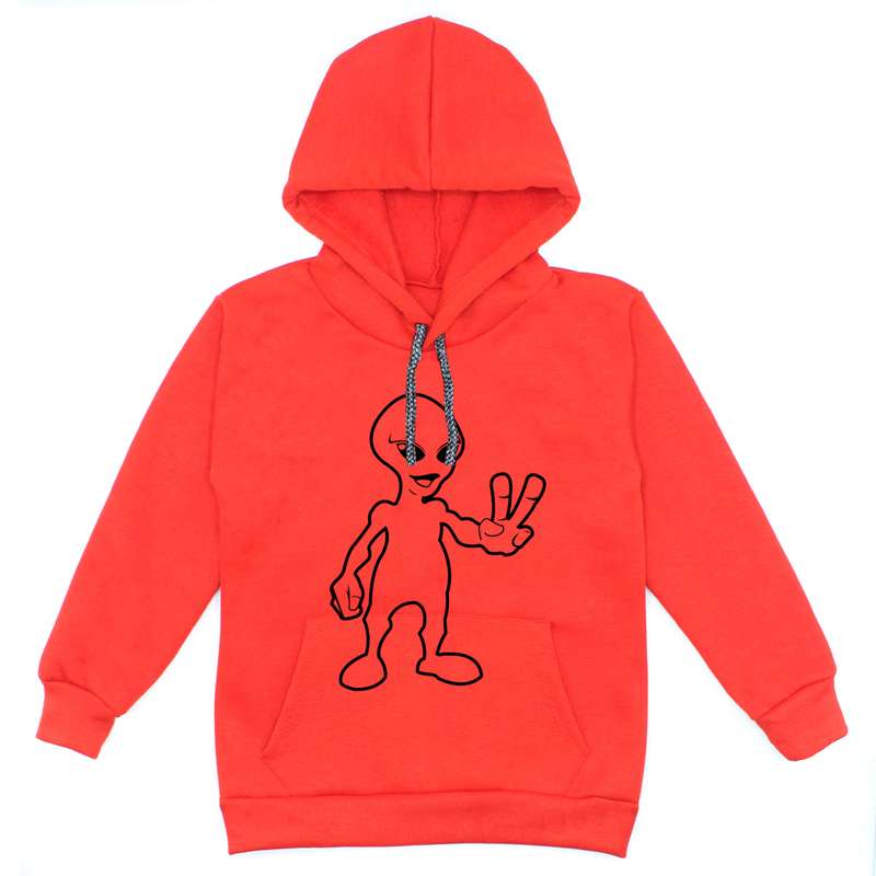 هودی پسرانه مدل آدم فضایی A18 رنگ قرمز