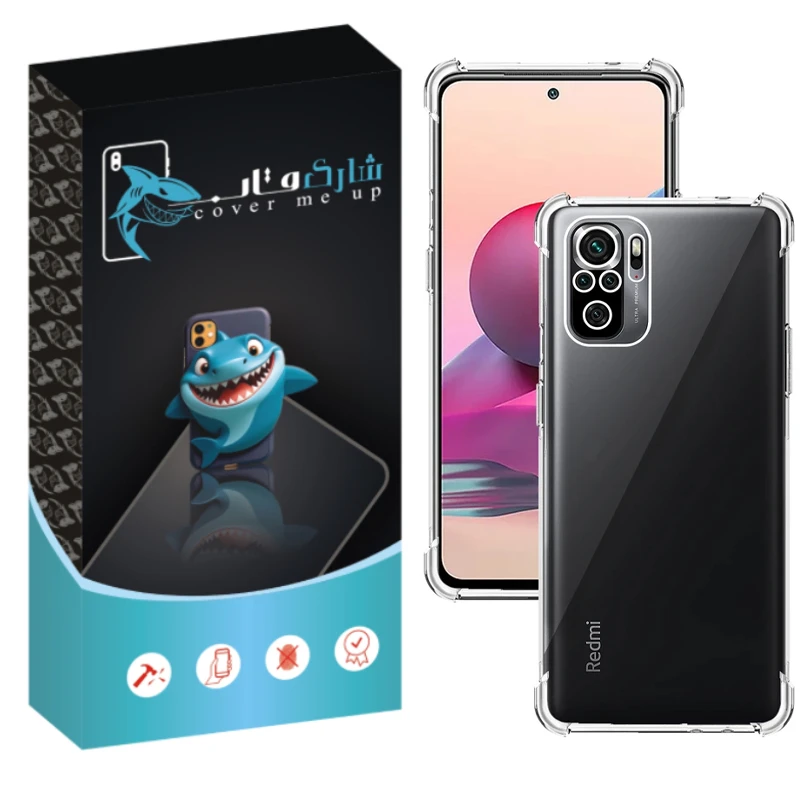 کاور شارک قاب مدل Crystal مناسب برای گوشی موبایل شیائومی Redmi Note 10 4G / Note 10s / Poco M5s