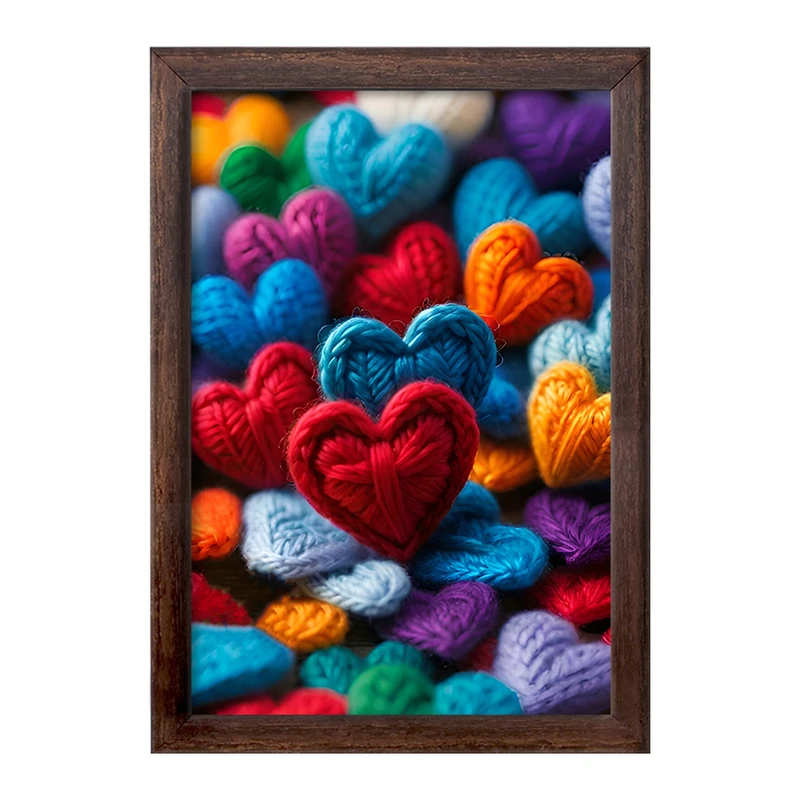 تابلو خندالو طرح پترن کاموایی قلب کد F7104