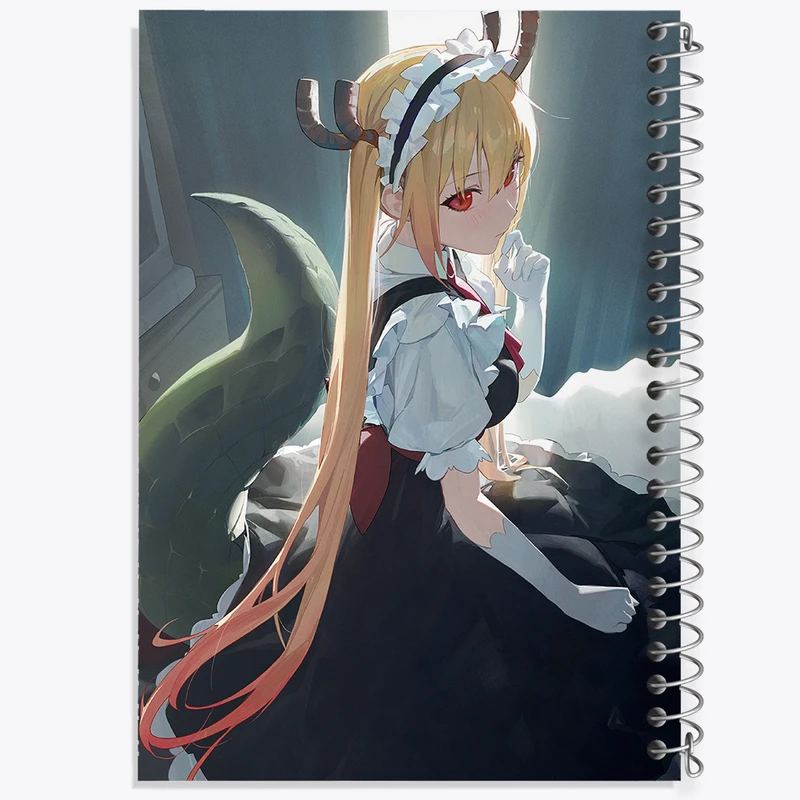 دفتر ژورنال نویسی 50 برگ خندالو مدل نقطه ای طرح توهرو انیمه اژدهای خدمتکار کوبایاشی کد 36331