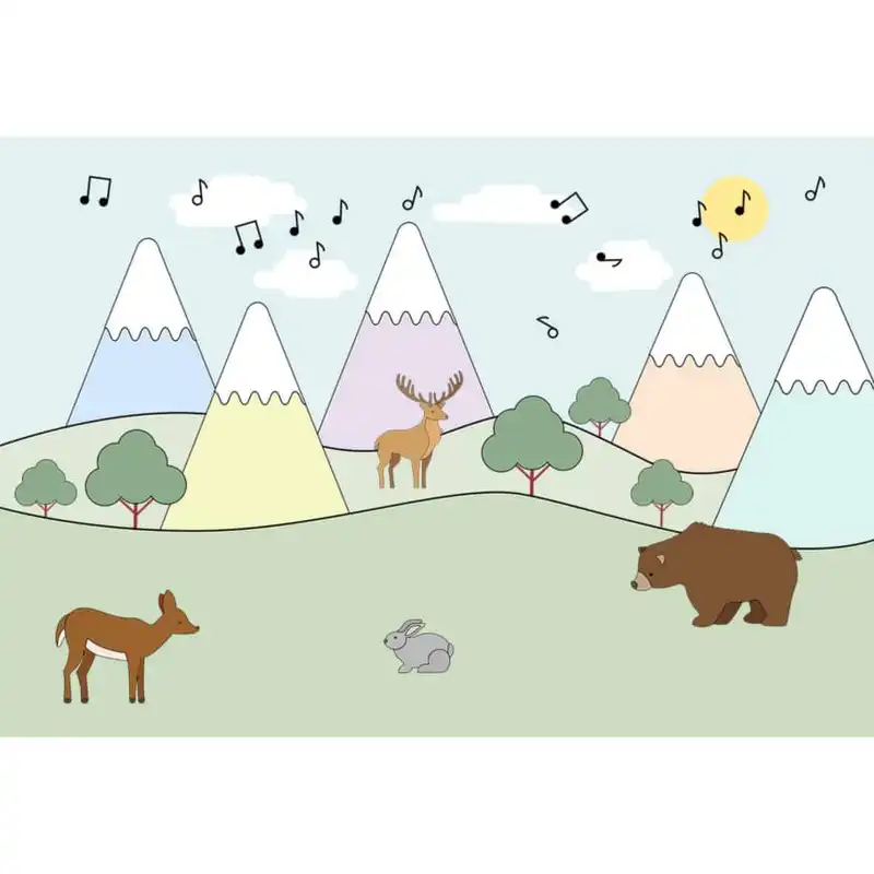 پوستر دیواری اتاق کودک طرح حیوانات مدل drv1066