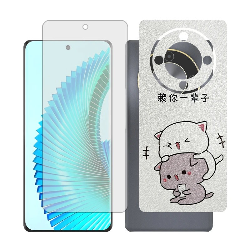 محافظ صفحه نمایش شفاف گلس مدل Together مناسب برای گوشی موبایل آنر X9b به همراه برچسب پوششی پشت گوشی